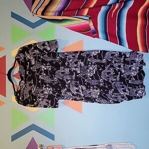 Sante Classics Vintage Mumu House Dress/Loungewear Zebra Safari Print Size Large